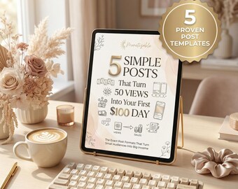 5 publicaciones sencillas que convierten 50 visitas en tus primeros 100 dólares al día / Descarga digital / Plantillas
