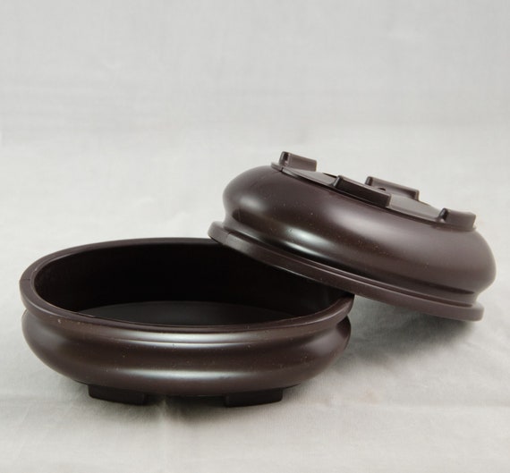 4-Pack Tan Japanese Heavy Duty Round Plastic Bonsai Pots - 8.25" X 4.5" (1 Gallon)