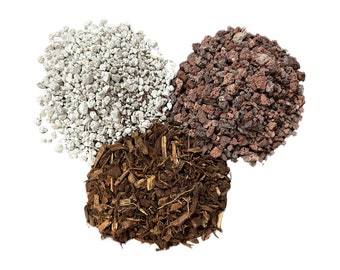 Cali-Bon Fir Bark, Pumice, Red Lava for Cactus & Succulent, Bonsai Soil Mix - 1 Gal. Each