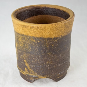 Japanese Shigaraki Unique Rustic Round Handmade Cactus & Succulent Planter + Mesh 4.75"x 4.75"x 5"
