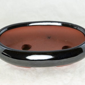 Yubonzai Flat Narrow Oval Bonsai Pot, Cactus & Succulent Planter + Mesh - 7.25&quot;x 4.5&quot;x 1.75&quot;