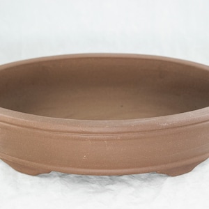 Yubonzai Oval Yixing Zisha Bonsai Pot, Cactus & Succulent Planter + Mesh - 14&quot; / 16.5&quot;