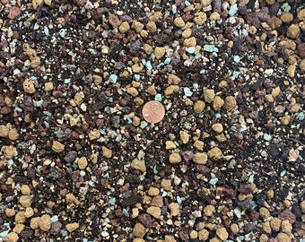 Cali-Bon Premium Mixed Akadama Cactus & Succulent Soil with Ezo Pumice, Coarse Sand, Green Zeolite, Maifan Stone and Red Lava - Medium Grain
