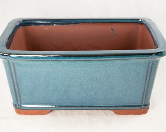 Free Shipping Rectangular Glazed Bonsai / Cactus & Succulent Pot + Mesh 9"x 6.75"x 3.75"