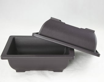 Free Shipping Rectangular Plastic Shohin Bonsai Training Pot, Cactus & Succulent Planter - Dark Brown 7.5"/8.5"