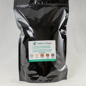 Cali-Bon Super Blend All Purpose Organic Bonsai Soil with Coarse Sand, Mycorrhizae, Red Lava & Turface - Medium Grain 2.5 quarts