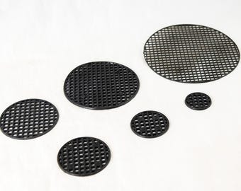 Yubonzai Round Black Plastic Drainage Mesh, Net, Screen for Potted Plants & Bonsai Pots 1"/1.5"/1.75"/2"/3"/4"