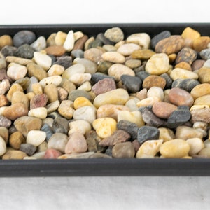 Yubonzai Rectangular Black Plastic Humidity/Drip Tray for Bonsai Tree + Rocks - 9&quot;/10.5&quot;