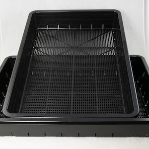 Yubonzai 2 Pcs Japanese Black Plastic Tray for Seedling, Cutting, Propagation, Bonsai Forest/Group Planting 20"x 14"x 3.25"