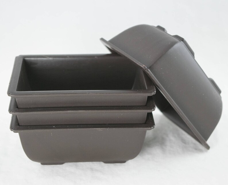 4 Set Rectangular Plastic Bonsai Trays 6.25"x 4.75"x 2" Succulent Pots 4 Set Rectangular Plastic Bonsai Trays 6.25"x 4.75"x 2" Succulent Pots