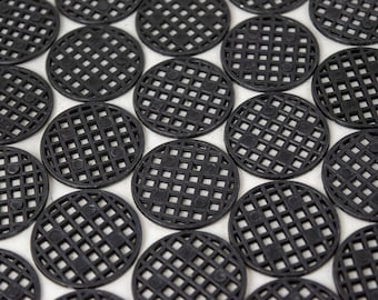 Yubonzai 1.5"x 1.5" Round Black Plastic Drainage Mesh/Screen/Net for Potted Plants, Bonsai Pots