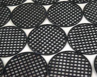 Yubonzai 2"x 2" Round Black Plastic Drainage Mesh/Screen/Net for Potted Plants, Bonsai Pots