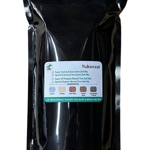 Cali-Bon Super Blend All Purpose Organic Bonsai Soil with Coarse Sand, Mycorrhizae, Red Lava & Turface - Medium Grain 1 quart