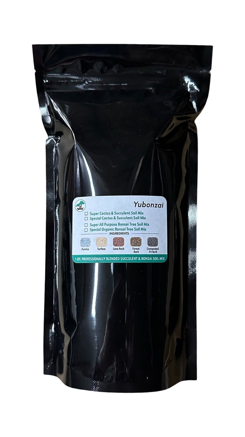 Cali-Bon Super Blend All Purpose Organic Bonsai Soil with Coarse Sand, Mycorrhizae, Red Lava & Turface - Medium Grain 1 quart