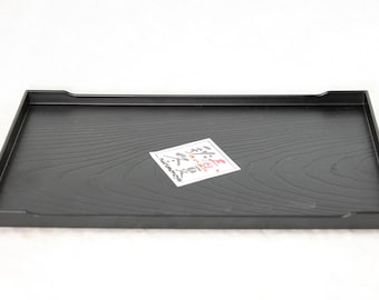 Yubonzai 10" Japanese Rectangular Black Plastic Humidity/Drip Tray for Bonsai Tree & House Indoor Plants