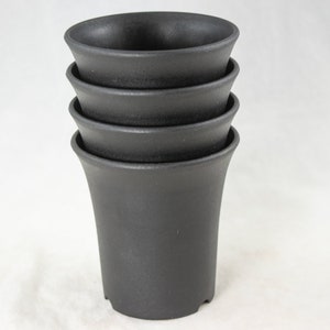 Yubonzai Japanese Black Plastic Cascade Bonsai Pot, Cactus & Succulent, Orchid Planter - 2.75&quot; to 4.75&quot;