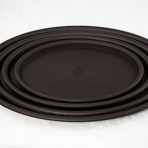 9" 3 Mix Oval Brown Plastic Humidity Tray for Bonsai Tree 10.75" & 12.5" 
