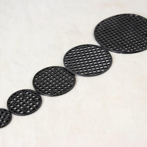 Yubonzai 1"/1.5"/1.75"/2"/3" Mixed Round Heavy Duty Black Plastic Drainage Mesh/Screen/Net for Potted Plants & Bonsai Pots