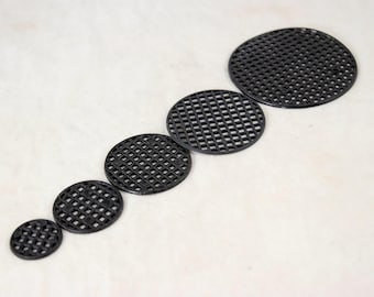 Yubonzai 1"/1.5"/1.75"/2"/3" Mixed Round Heavy Duty Black Plastic Drainage Mesh/Screen/Net for Potted Plants & Bonsai Pots