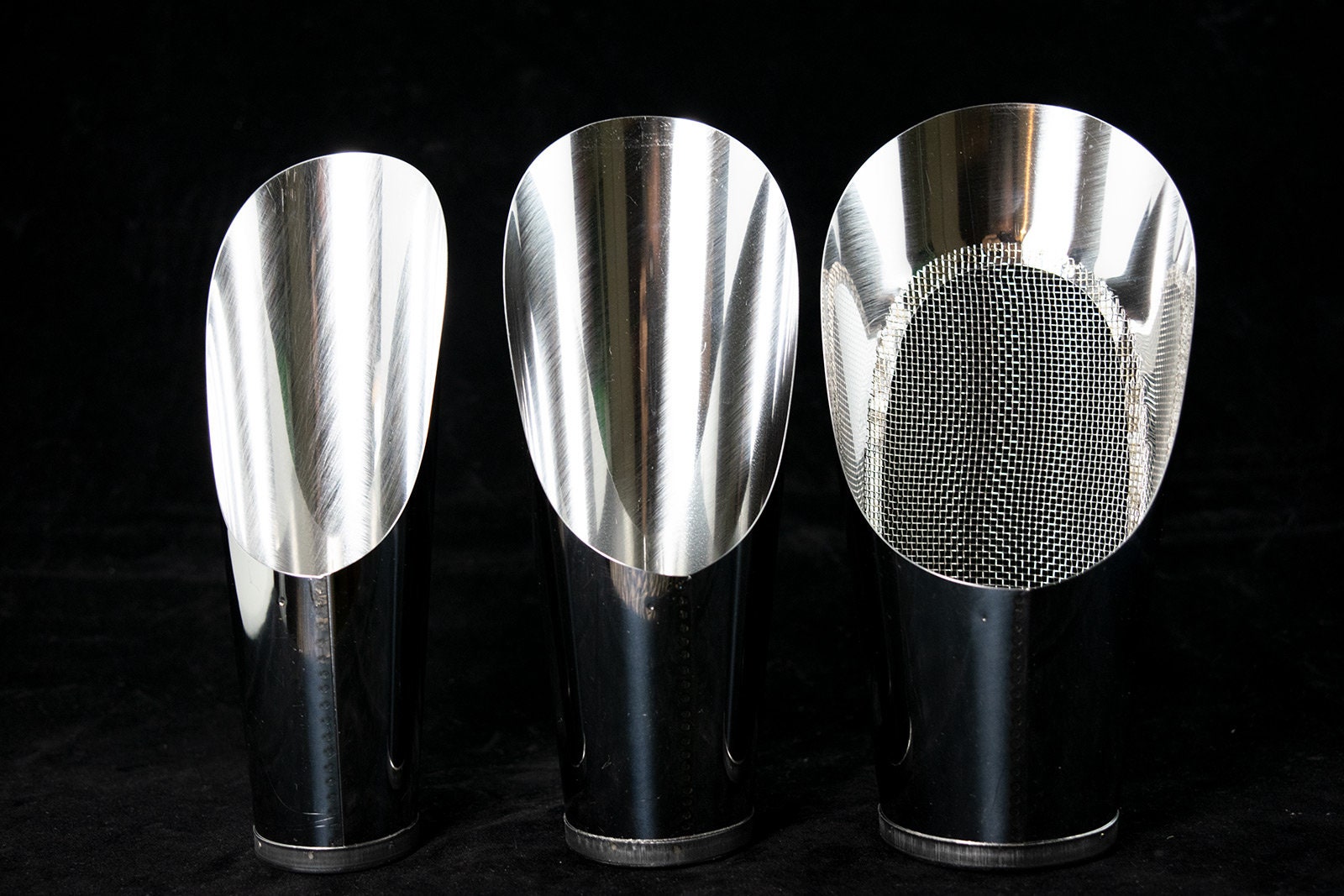 Yubonzai 3 Pcs Set Japanese Stainless Bonsai Soil Scoop with Build in Mesh - Potting & Mixing Tool