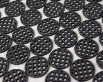 Yubonzai 1"x 1" Round Black Plastic Drainage Mesh/Screen/Net for Potted Plants, Bonsai Pots
