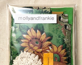 Slow Stitching Kit, Craft Kit - Sunflowers and Chickens