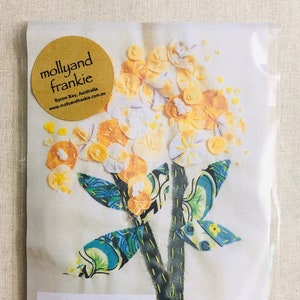 Blue Butterflies Slow Stitching Kit, Beginners Embroidery, Easy
