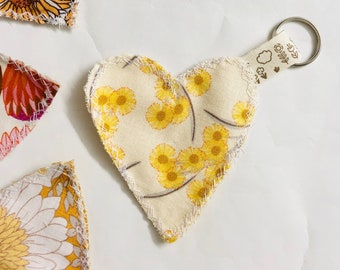 Heart Keyring, Keyring, Handbag Charm - Australian Native - Wattle