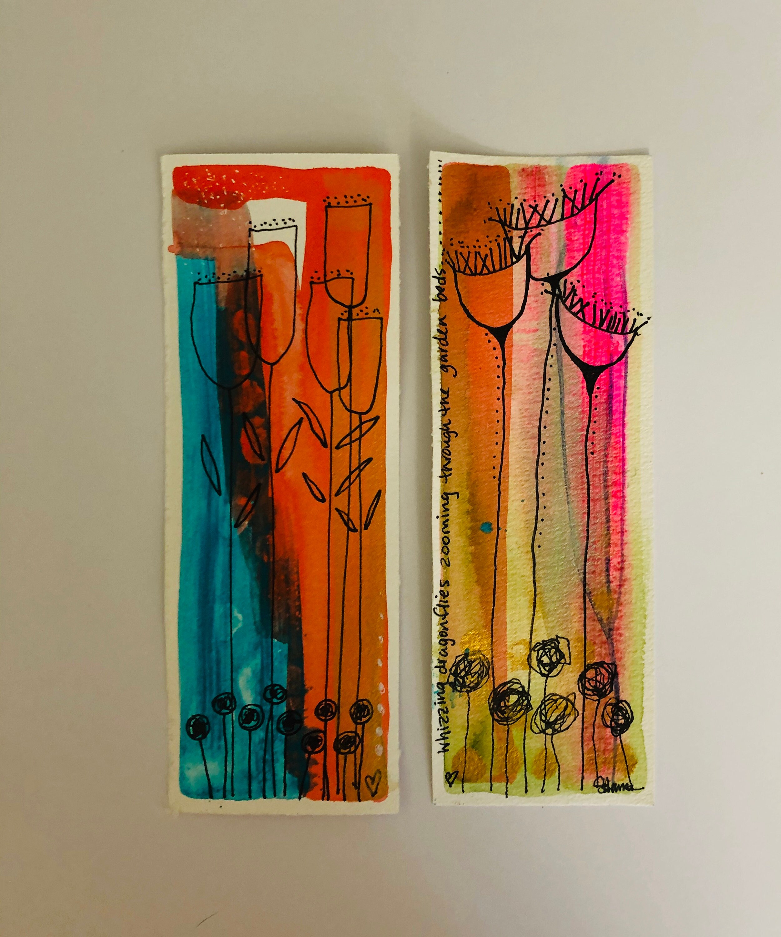 Botanical Watercolour Bookmark Paper Bookmark Etsy