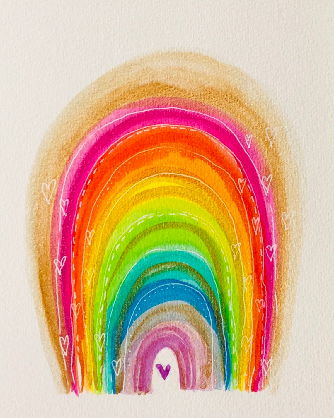 Original Acrylic Artworks Rainbow Painting 'rainbow Etsy