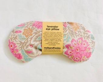 Lavender Organic Linseed Eye Pillow, Cotton Weighted Sleep Mask