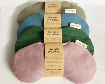 Lavender or Chamomile Weighted Eye Pillow, Organic Linseed Cotton
