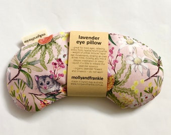 Lavender OR Chamomile and Organic Linseed Eye Pillow, Weighted Eye Pillow - Possum