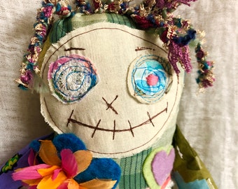 Monster Doll, Art Doll, Worry Doll Softie - Rory