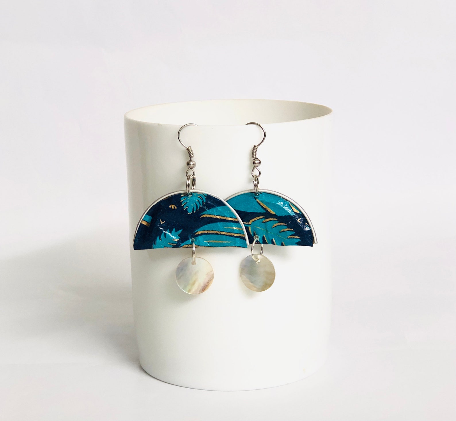 Unique Drop Earrings Recycled Coffee Pods Etsy