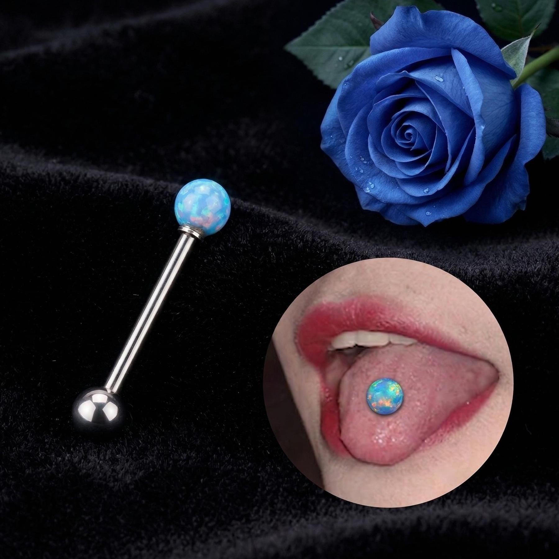 vibrating snake bite tongue ring 16gauge Plastic Snake Eyes Tongue Rings Colorful 10mm light green main image 0
