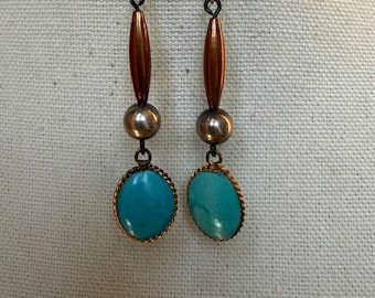 Pendientes Art Déco de turquesa