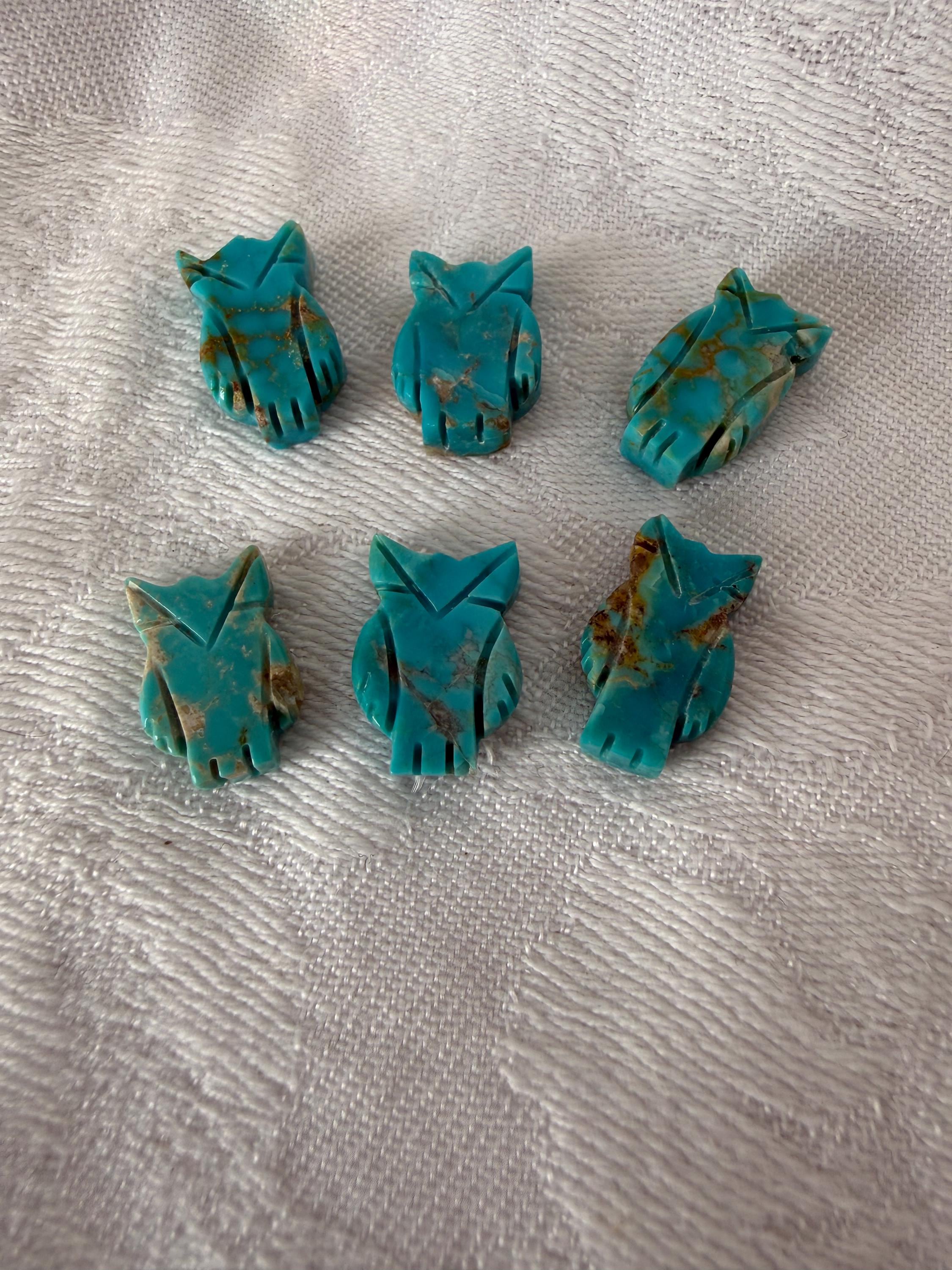Turquoise Zuni Owl Beads 6