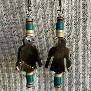 Native American MOP Zuni Thunderbird Earrings