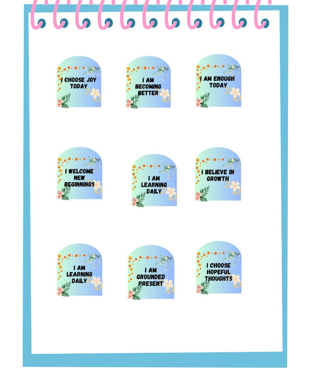 Positive Affirmation Stickers | Printable Self-love Quotes | Mental ...
