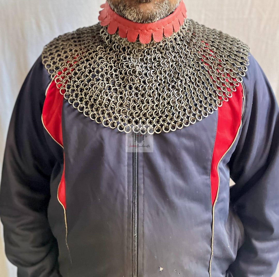 Chainmail Collar Neck Protection Handmade Chainmail Aventail Armor - Etsy