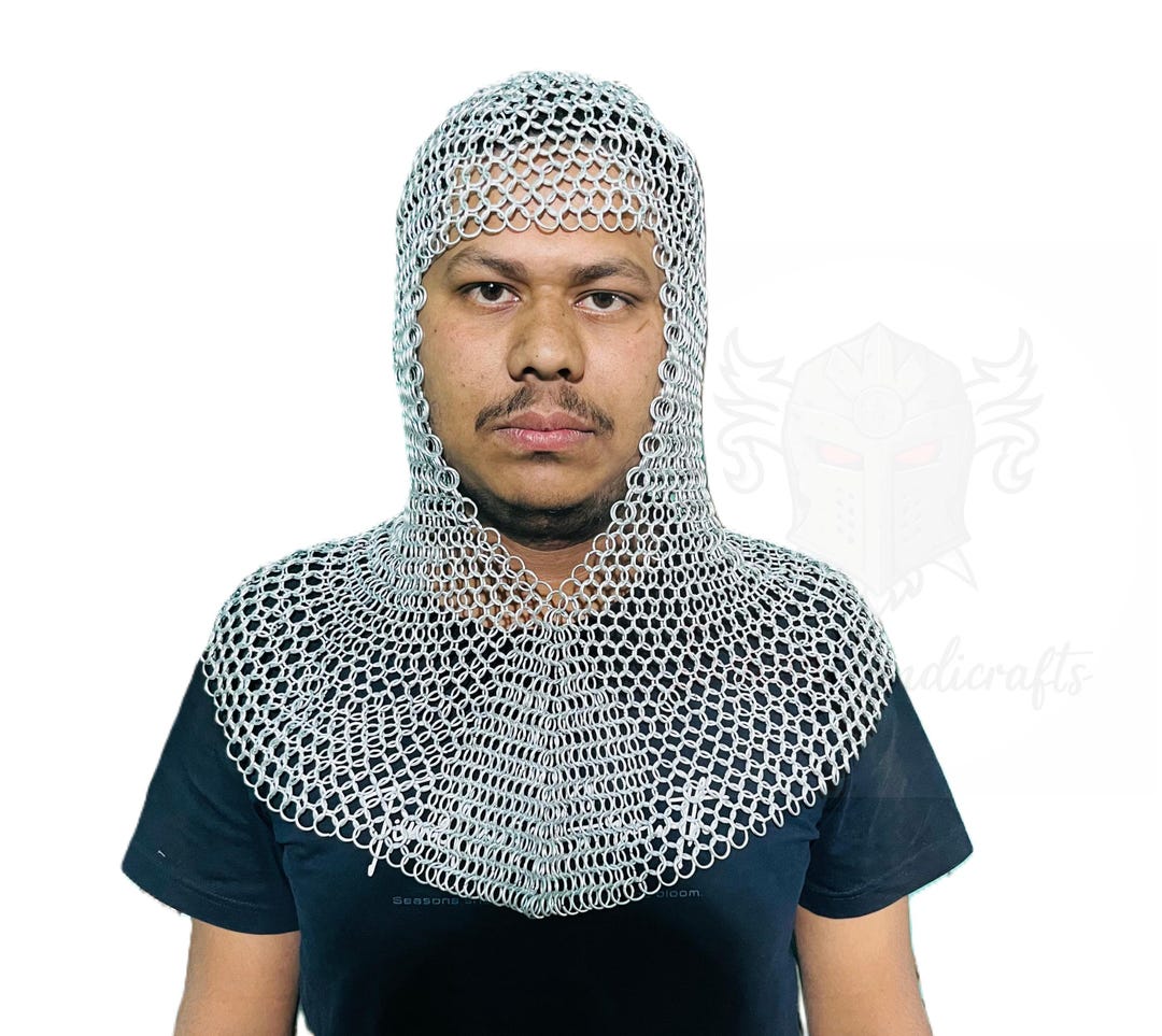 Handcrafted Medieval Chainmail Coif – Authentic Armor Hood for LARP ...