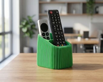 Fjärrkontrollhållare | Modern ribbad skrivbordslåda | Minimalistiska kontorstillbehör | Förvaring för TV-bänk i matt finish