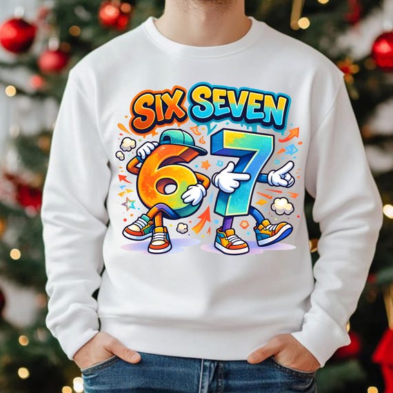Six Seven 67 PNG Funny Meme Design, Cartoon 67 Characters, T-Shirt Mug Print, 67 Meme sublimation PNG shirt, digital download, printable art