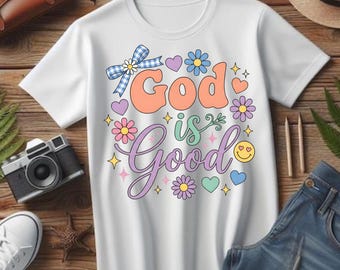 Dios es bueno png, popular ahora png, bestseller png, Lindo clipart cristiano, sudadera Dios es bueno, descarga digital, Arte imprimible