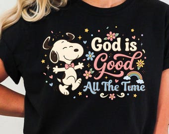 Pegatinas de Snoopy Dios es bueno todo el tiempo png sudadera, camiseta dios es bueno, él ha resucitado png, descarga digital, descarga instantánea