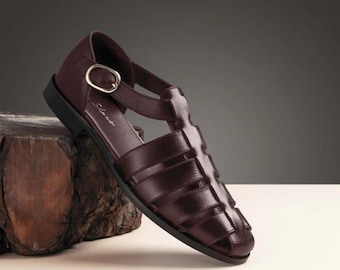 Men's Handmade Summer Leather Sandals, Cushioned Arch Support, Genuine Chappal, Everyday Footwear