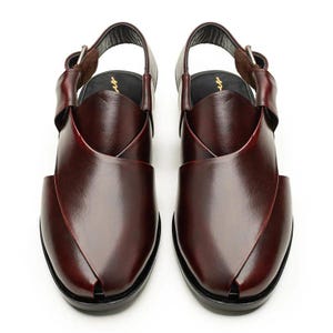 Handmade Peshawari Chappal for Men | Traditional Cultural Sandals Authentic Gift Footwear image 2