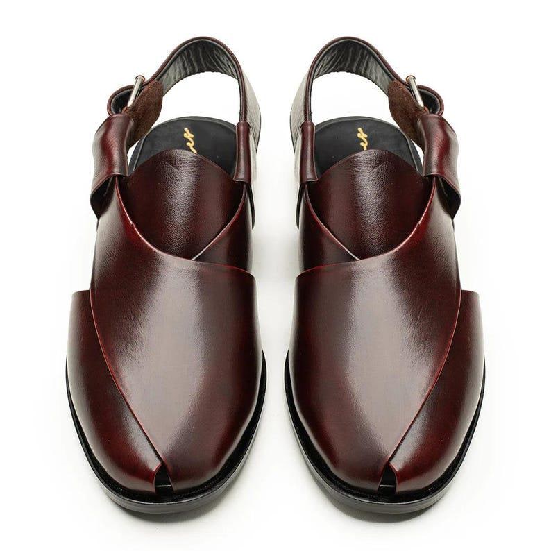 Handmade Peshawari Chappal for Men | Traditional Cultural Sandals Authentic Gift Footwear image 2