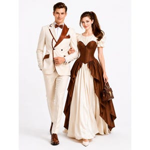 brown and ivory dress Ivory Multi Print Satin Long Sleeve Dress - Mini Dresses